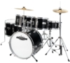 XDrum Junior Pro Kinder Schlagzeug Drumset (geeignet von 5-9 Jahren, mit viel Zubehör, Schule, DVD) schwarz -