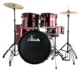 XDrum Rookie 22" Standard Schlagzeug Komplettset Ruby Red & inkl. Schule + DVD - 1